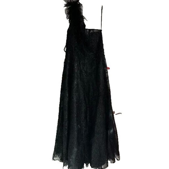 Mac Duggal Black Embellished One Shoulder A Line Gown‎ BLACK SZ 10 20389 $798 - Picture 5 of 7